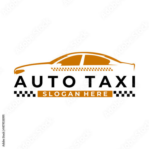 Elegant Taxi car logo design vector template.