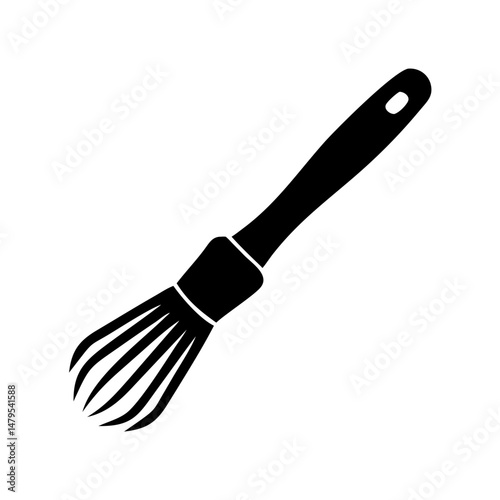 Black whisk icon on a white background, food preparation cooking implement