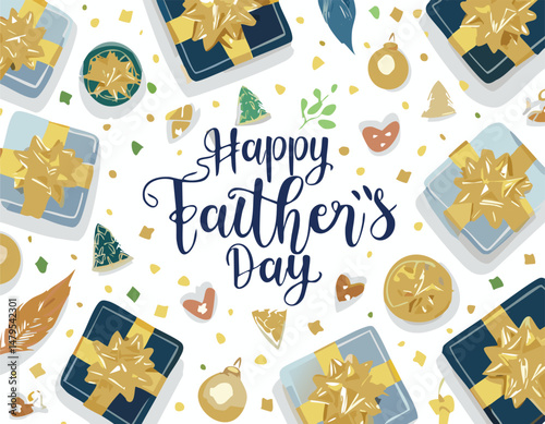 Hand-lettered “Happy Father’s Day” with stylish decorations and calligraphy. Perfect for greeting cards, posters, social media, and celebration designs honoring dads.