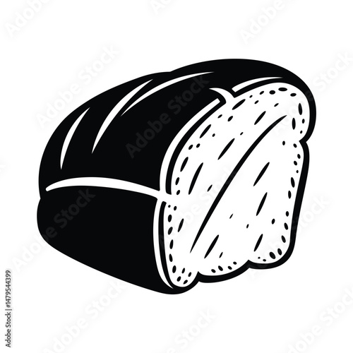 Bread Silhouette Clipart on White Background