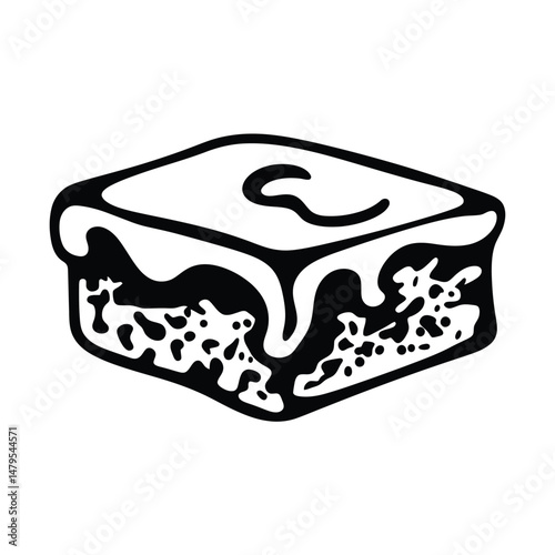 Brownie Silhouette Clipart on White Background