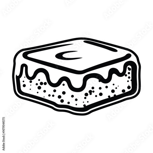 Brownie Silhouette Clipart on White Background