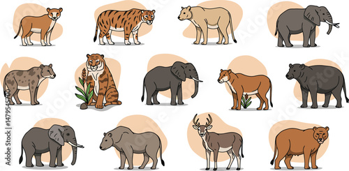 Endangered Species Vector Illustrations