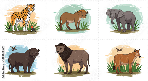 Endangered Species Vector Illustrations