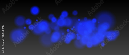 Blue bokeh particles with warm soft blur and glowing intensity. Firelight scatter on transparent background with dynamic haze.