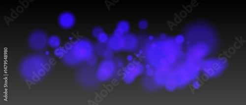 Blue bokeh particles with warm soft blur and glowing intensity. Firelight scatter on transparent background with dynamic haze.