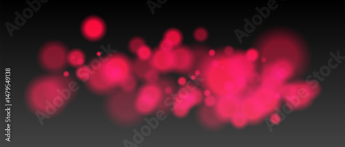 Red bokeh particles with warm soft blur and glowing intensity. Firelight scatter on transparent background with dynamic haze.