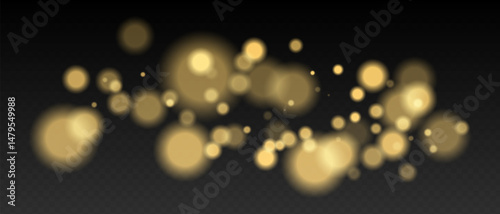 Peach bokeh. Warm glowing circles with blur and transparency on dark surface, abstract dreamy light spots for romantic or festive backgrounds.
