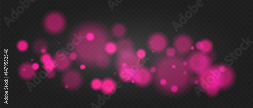 Purple bokeh. Soft glowing spheres with warm tint and blur, floating abstract particles for elegant, dreamy or romantic visual compositions.