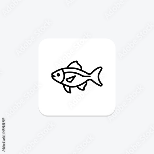 Neon Tetra Fish, vector, pixel perfect, illustrator file