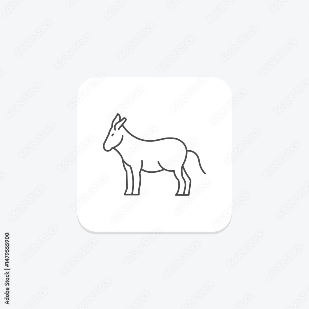 Fototapeta premium Donkey, vector, pixel perfect, illustrator file