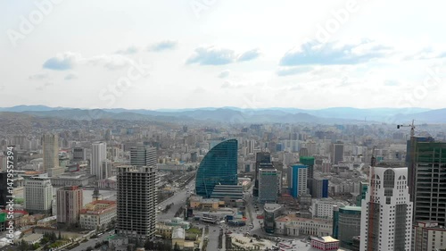Aerial view of Ulaanbaatar, the capital of Mongolia, circa April 2025
