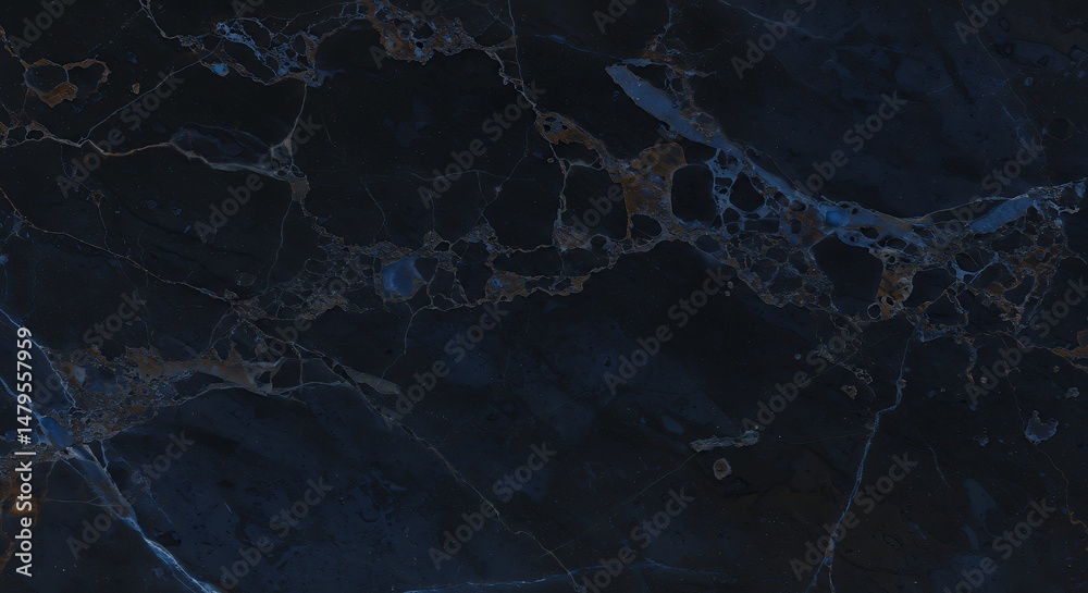 Naklejka premium Dark Blue Marble Texture