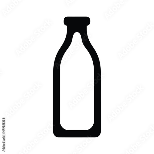 Milk Silhouette Clipart on White Background