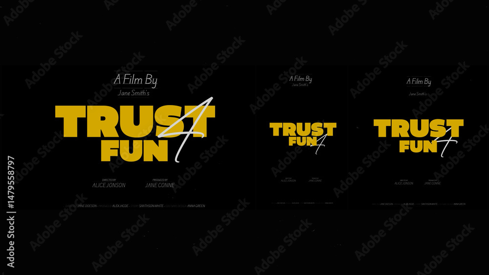 Cinematic Film Title Card, Movie Poster Typography Overlay 113 | Fully ...