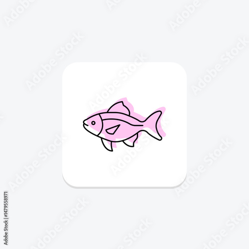 Neon Tetra Fish, vector, pixel perfect, illustrator file