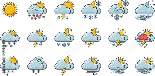 Vector Weather Icons - Seasonal Variations