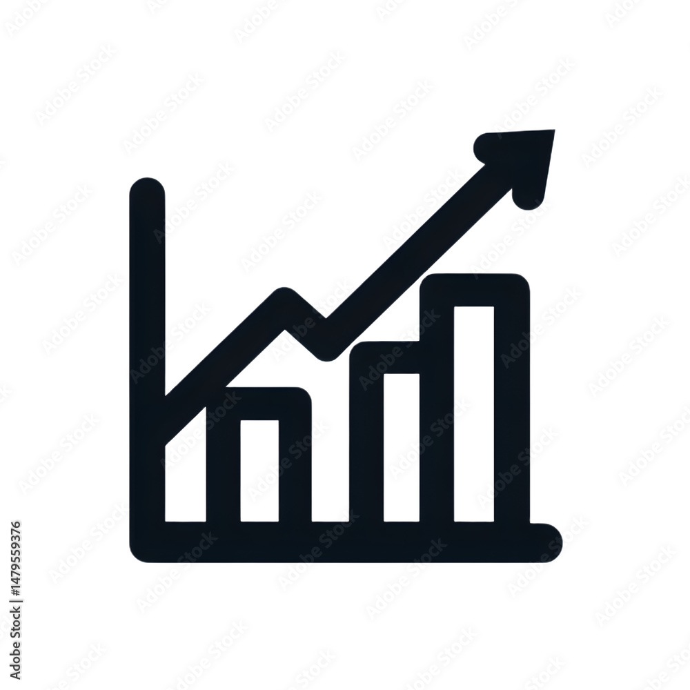 Upward Trend Financial Bar Chart Icon Upward Trend Financial Bar Chart Icon
