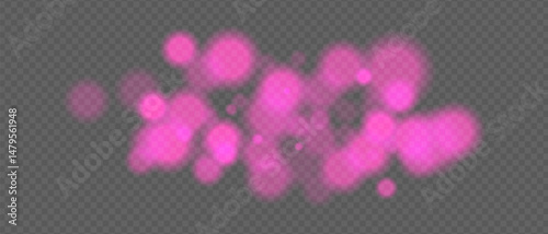 Pale purple glow clusters with strong bokeh and haze effect. Soft fire particles on transparent surface for warm ambient design.