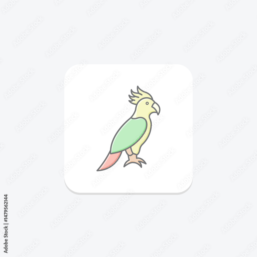 Naklejka premium Cockatoo, vector, pixel perfect, illustrator file