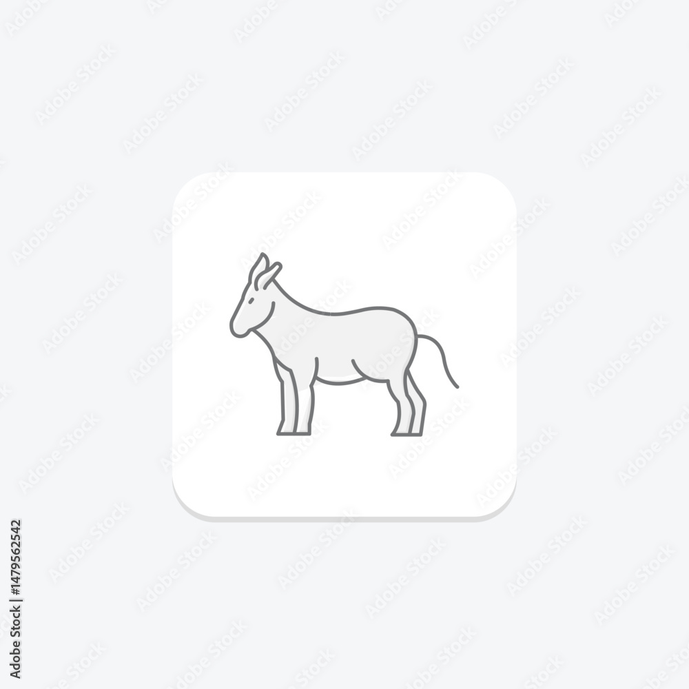Fototapeta premium Donkey, vector, pixel perfect, illustrator file