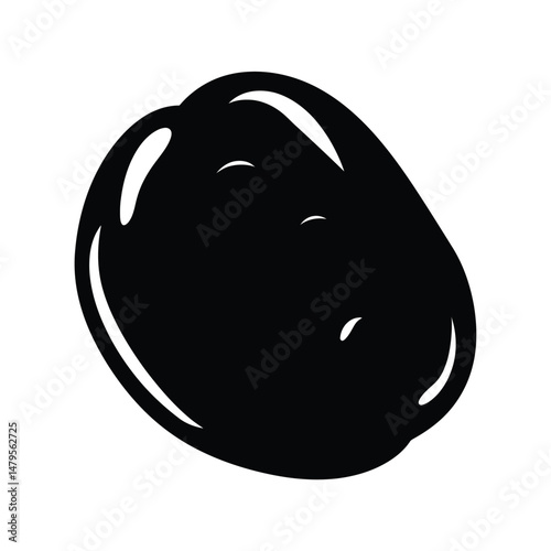 Potato Silhouette Clipart White Background