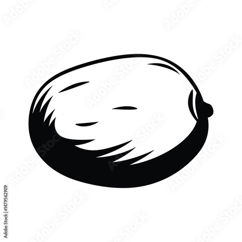 Potato Silhouette Clipart White Background