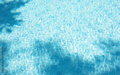 Blur of Swimming pool and tropical shadow leaf.holiday and summer decoration design