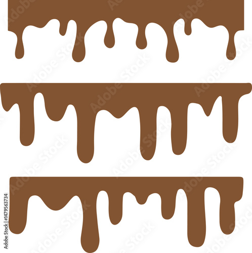 Abstract fluid chocolate, Melted chocolate dripping from the top