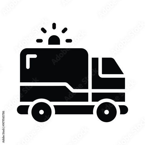 Ready to use glyph style icon of ambulance