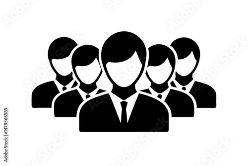 business people silhouette, team black symbol