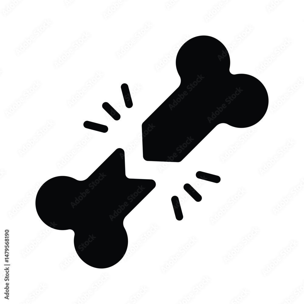 Fototapeta premium Handy icon of cracked bone designed in glyph style