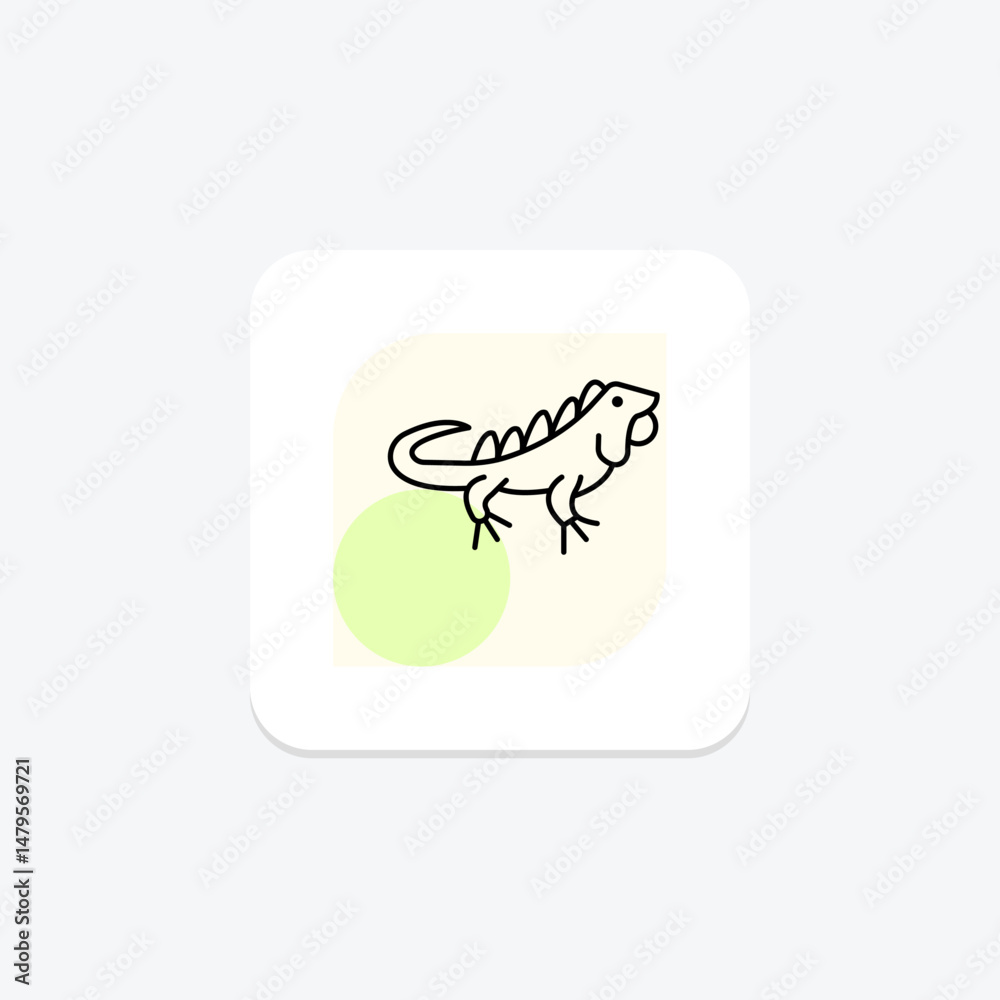Fototapeta premium Green Iguana, vector, pixel perfect, illustrator file