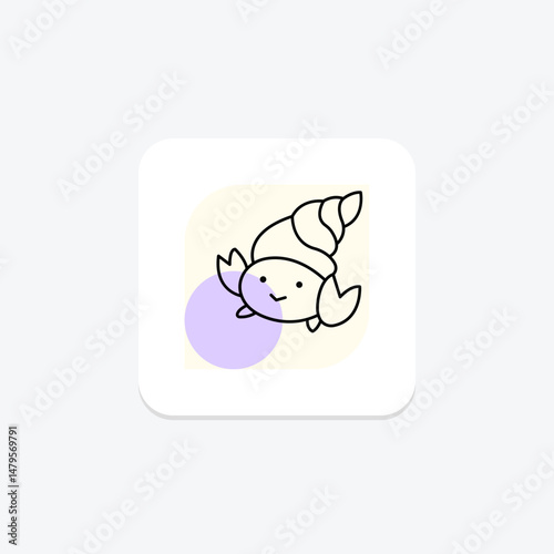Hermit Crab, vector, pixel perfect, illustrator file