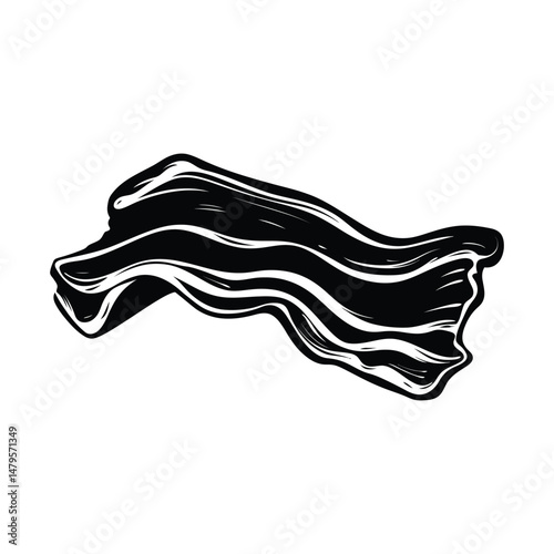 Black Bacon Silhouette Whiteboard Clipart