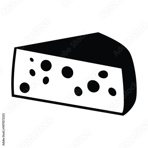 Cheese Silhouette Clipart on White Background