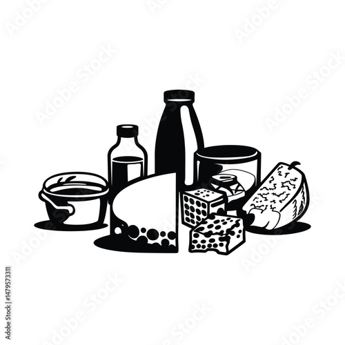 Dairy Products Silhouette Clipart