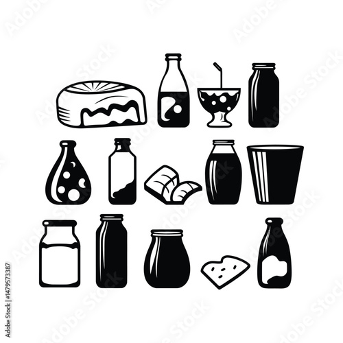 Dairy Products Silhouette Clipart