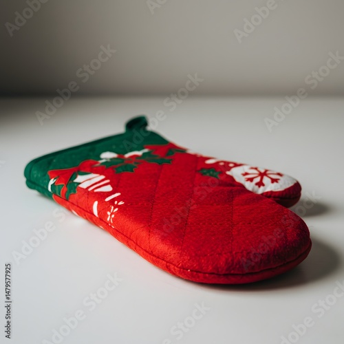 Red Christmas Oven Mitt