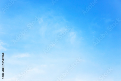 Fantastic soft white clouds against blue sky and copy space horizontal shape