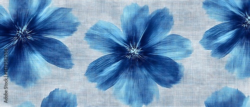 Blue flower textile pattern