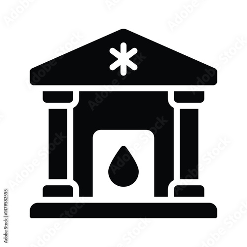 Ready to use glyph icon of blood bank building