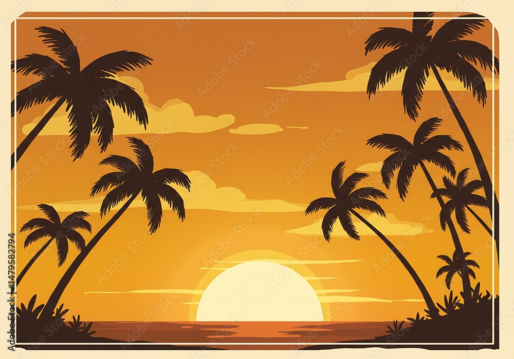 Fototapeta premium Sunset Silhouette Serenade