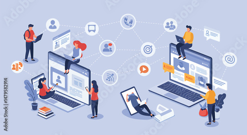 Online Education & E-learning Vector Illustrations