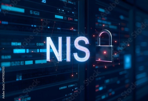 Bright Digital Lock Graphic Representing EU’s NIS2 Cybersecurity Regulation photo