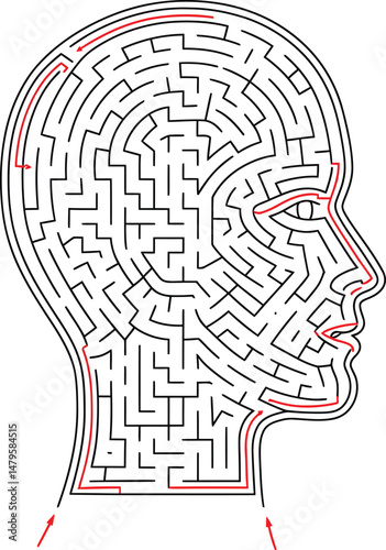 Outlined Maze Head Profile