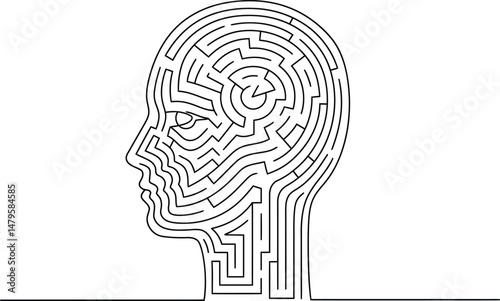 Outlined Maze Head Profile
