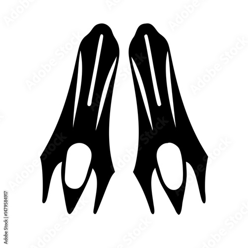 flippers silhouette vector illustration-simple silhouette illustration of flippers,flippers vector