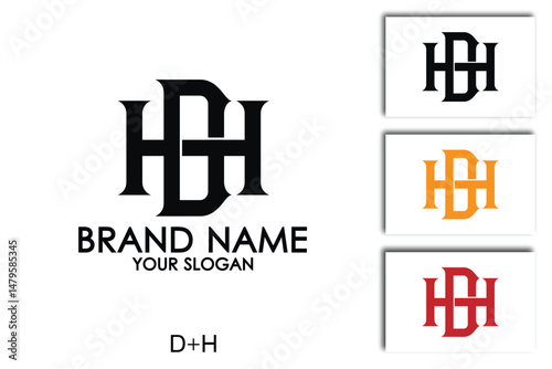 Modern HD Monogram Logo and DH Initial letter Design – Clean Typography Vector Template
