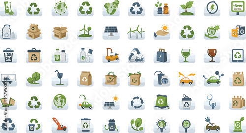 Recycling & Sustainability Vector Icons Set